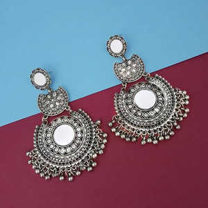 Tip Top Fashions Fine Dangle Boucles d'oreilles Argent Plaqué Miroir Dangler 1314811A Modèle - Product Image 1