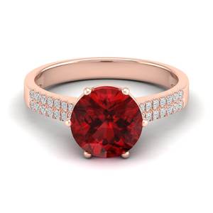 Anillos de Plata de Ley 925 Hechos a Medida por REYES, con Moissanita Certificada por GRA, Joyería Fina, Corte Redondo, 2.75 Quilates, Piedra Preciosa de Granate para Mujer - Product Image 5