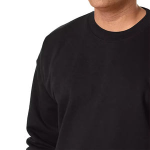 <b>Sweatshirt</b> Custom Blank <b>Plain</b> Thick Gym Heavyweight Pullover <b>Black</b> Regular Fit Polyester/Cotton Fleece Winter Digital Thermal - Product Image 4