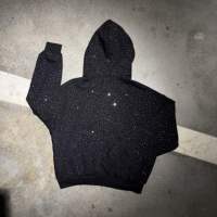 Blousons Streetwear Homme Automne Personnalisés Impression DTG Polaire Vintage 100% Coton Surdimensionnés Séchage Rapide Strass Effet Délavé Lettres