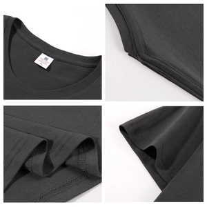 100% pur coton été haut de gamme marque hommes à manches courtes col rond style à la mode haut à manches mi-longues respirant T-shirt - Product Image 6