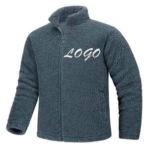 Unisex lujo Micro Polar Stand Collar Sherpa chaqueta de lana de alta calidad transpirable Logo decoración manga larga abrigo de invierno - Product Image 5