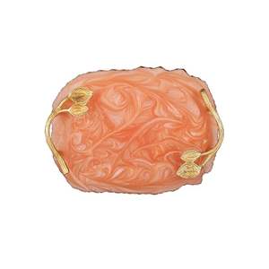 Mehak Impex Ensemble de plateaux de service rectangulaires en résine rose pour plateau de service décoratif pour le bureau à domicile ou les cadeaux - Product Image 5