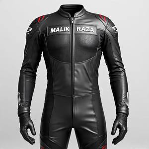 Traje de cuero de motocicleta OEM económico-Cuero de vaca de alto valor + logotipos personalizados - Product Image 3