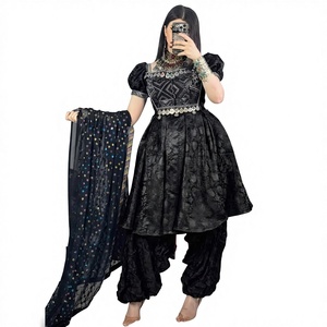 Robe de mariée de style afghan moderne en dentelle, sur mesure, couleur jaune, faite à la main, robe de soirée afghane Kuchi, longueur genou, pour femmes - Product Image 1