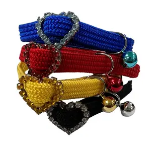 Collier de sécurité pour chat personnalisé en nylon et métal durable Boucle élastique Conception tressée 5 couleurs disponibles Laisse personnalisable pour animaux de compagnie - Product Image 2