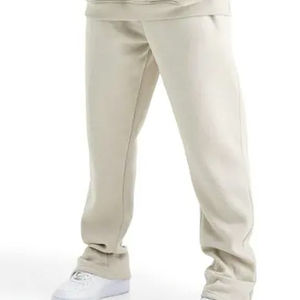 Survêtement en coton épais imprimé pour homme, logo personnalisé, pantalon de survêtement évasé à empiècements et ensemble de survêtement à capuche pour homme - Product Image 6