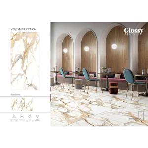 600x1200mm Venezuela Crema Carreaux de porcelaine vitrifiés brillants GVT PGVT Dalles de céramique aspect marbre pour sol et mur - Product Image 2