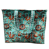 Sac fourre-tout ouvert à l'épaule en coton 100% imprimé à la main avec des motifs floraux pour femmes