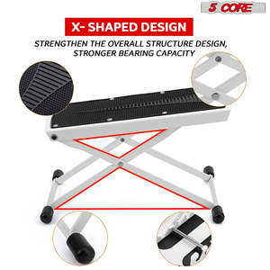 5Core Guitar Foot Stool Height Adjustable Folding Leg Rest Classical <b>Footrest</b> - Product Image 6