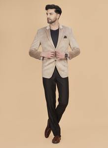 Blazer décontracté pour homme en velours beige de haute qualité, idéal pour les tenues décontractées élégantes et les soirées, disponible à un prix abordable en provenance d'Inde - Product Image 3