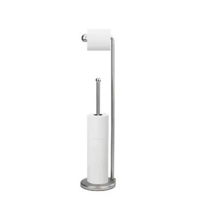 Vente en gros Porte-papier de soie moderne en métal sur pied Organisateur de salle de bain fini nickel Porte-papier hygiénique de meilleure qualité - Product Image 1