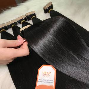 Extensiones de Cabello con cinta recta, cabello 100% humano, Color negro Natural, calidad superior, cutícula, virgen, Remy, vietnamita - Product Image 5