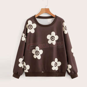 Sweat-shirt femme coupe ample avec tissu tricoté respirant et look minimaliste sweat-shirt femme en éponge française - Product Image 1