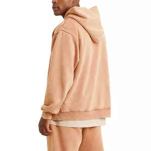 เสื้อฮู้ดผู้ชายทรงโอเวอร์ไซส์ผ้าฟลีซผ้าขนแกะมีฮู้ดสำหรับผู้ชายโลโก้แบบปรับแต่งได้ - Product Image 3