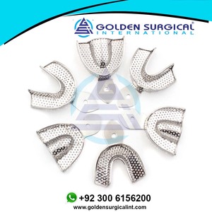 Plateau porte-dents autoclavable 6 pièces, plateau d'empreinte dentaire en acier inoxydable supérieur et inférieur, instrument de dentisterie - Product Image 2