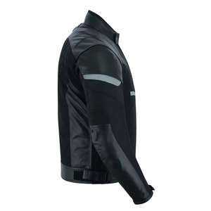 Vestes en simili cuir élégantes pour hommes, blouson de motard, veste de motard avec fermeture éclair asymétrique, col et ceinture pour une allure audacieuse - Product Image 2