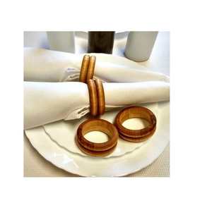 Simple estilo pastoral banquete restaurante decoraciones de mesa madera marrón Zelkova servilletero hebilla servilletero para decoración del hogar - Product Image 2