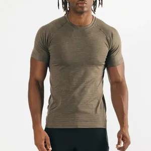 Kaus olahraga kasual gym pria, kaos fitness kualitas tinggi ukuran besar kaus polos slim fit cepat kering untuk pria OEM