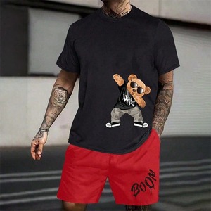 Customize 100% Organic Cotton T-Shirt Sets 2025 <b>3D</b> <b>Printed</b> Summer Shorts Shirt Set Casual Stylish Shorts Set for Men - Product Image 5