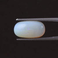 Opale naturelle blanche en vrac, 7,83 carats, taille ovale 18x10mm, certifiée IGI, taillée et polie à la main, pour la fabrication de bijoux légers