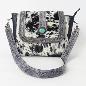 Sac bandoulière en cuir de vachette pleine fleur tanné végétal - Product Image 4