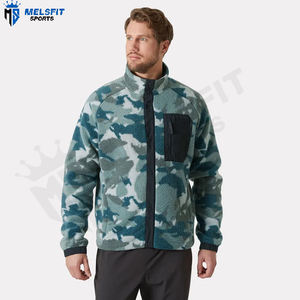 Veste d'hiver surdimensionnée pour homme en polaire polaire personnalisée avec fermeture éclair sur le devant, logo respirant, coupe-vent, écologique, style streetwear - Product Image 1