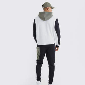 ชุดกีฬาสำหรับผู้ชายชุดวิ่งมีฮู้ดสีพื้นพิมพ์ลายพัฟออกแบบได้ตามต้องการเสื้อผ้าฤดูหนาว - Product Image 2