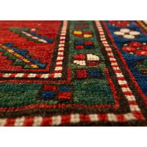 Alfombra Kiaan de Lana Anudada a Mano de Gran Tamaño, Paem-207, Rojo Naranja, Geométrica Abstracta, para Entrada, Pasillo, Rectangular, 9x12 pies - Product Image 3