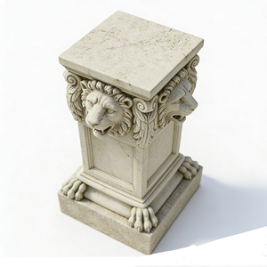 Base <span class=keywords><strong>de</strong></span> Jardinière <span class=keywords><strong>en</strong></span> Résine Peinte à la Main <span class=keywords><strong>de</strong></span> Style Europé<span class=keywords><strong>en</strong></span>, Tête <span class=keywords><strong>de</strong></span> <span class=keywords><strong>Lion</strong></span>, Colonne Cannelée, <span class=keywords><strong>Statue</strong></span> <span class=keywords><strong>de</strong></span> Jardin Ornée Aspect <span class=keywords><strong>Pierre</strong></span> pour la Décoration Intérieure - Product Image 4