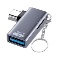 Adaptador USB-C USB 3.0 OTG con Lector de Tarjetas TF DC para Laptop, MacBook y iPhone