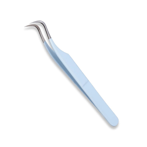 Ensemble de pinces à extensions de cils professionnelles en acier inoxydable anti-magnétique Kaamir Instruments, poignée confortable, pointes lisses, courbées - Product Image 3