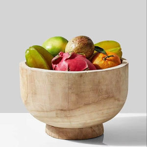 Bol de service rond en bois avec finition lisse, conçu pour les cuisines modernes et les intérieurs de salle à manger contemporains - Product Image 1
