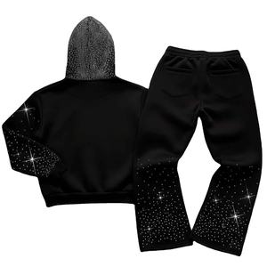 Ensemble de survêtement unisexe Solid International personnalisé, effet délavé à l'acide, en tissu léger et respirant, avec strass - Product Image 3