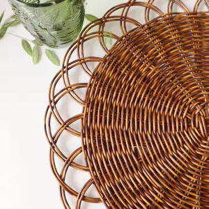 แผ่นรองจานหวายแบบ Boho ทำจากเวียดนามแผ่นรองจานหวาย - Product Image 5