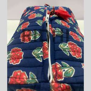 Sac de courses matelassé bleu marine réutilisable, écologique et portable, avec fermeture éclair, fait main, pour le marché et les courses, en gros - Product Image 4