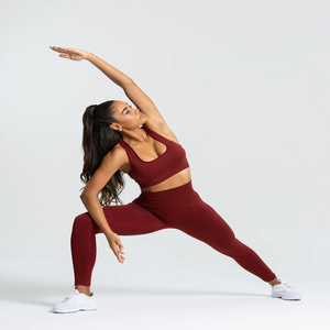 <b>Hot</b> Selling Women 100% Spandex Cotton Stretchable Seamless Yoga <b>Leggings</b> for Sale With Custom Logo Women Ribbed <b>Leggings</b> - Product Image 2