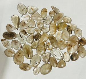 AAA Grade High Quality Natural Copper Rutile Cabochon Polished Loose Jewelry Healing Crystal <b>Craft</b> Certified Customizable Size - Product Image 1