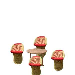 เป็นมิตรกับสิ่งแวดล้อมน้ําหนักเบาสตูลไม้ไผ่ทนทานขนาดกะทัดรัดออกแบบสไตล์ใหม่กลางแจ้งออตโตมันชุดร้านอาหารครัวสวนชุดกลางแจ้ง - Product Image 4