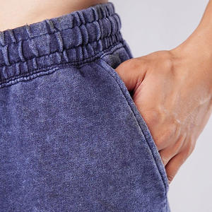 Pantalones cortos de buen lavado ácido de tela para hombres, último diseño, servicio OEM pesado, pantalones cortos transpirables con cordón en la cintura para hombres - Product Image 4
