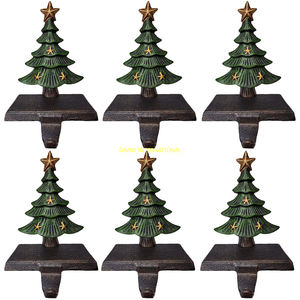 Hot <b>Sale</b> <b>Christmas</b> Tree Stocking Holder With Star Top Handmade Metal Mantel Hook <b>Christmas</b> <b>Decoration</b> Durable Modern Home Decor - Product Image 1