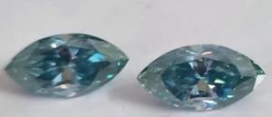 2 pcs de diamant de Moissanite en forme de marquise bleue taillé à la main Excellent diamant de Moissanite - Product Image 2