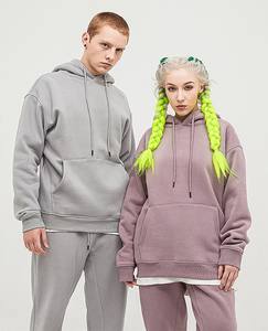 Sudadera con capucha de hombro para hombre caído con estampado bordado de logotipo personalizado de fabricante personalizado teñido liso para sudaderas con capucha de temporada de invierno - Product Image 1