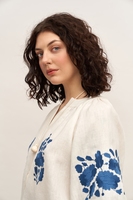 Luxueux Floral ample col en V été plage Maxi robe Sexy 100% coton bohème broder Vintage robe mexicaine