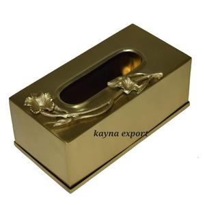 2025 boîte à mouchoirs en métal décorative fantaisie avec laiton couleur antique prix de gros liquidation vente pour boîte à mouchoirs prix pas cher - Product Image 3