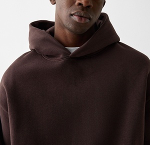 Sweat à capuche pour hommes surdimensionné personnalisé 500gsm poids lourd fond réglable en coton polaire éponge uni épais vierge Boxy Crop Design unisexe - Product Image 3