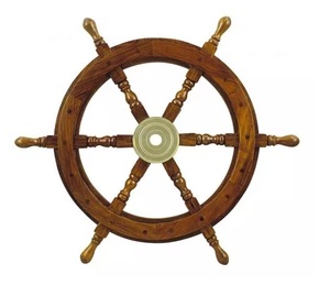 Barco de madera de playa náutica, volante de barco, barco de casa, barco de interior, rueda de calidad superior de alta venta para uso decorativo - Product Image 3