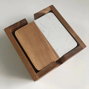 Posavasos de Madera Clásicos Ecológicos - Decoración de Mesa Personalizable, Sostenible y Elegante de la India - Product Image 3