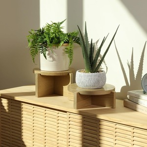 Support de piédestal rond en bois pour comptoir de cuisine ou présentoir en bois de jardin intérieur pour pots de fleurs et plantes - Product Image 4