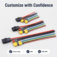 Câble de connecteur XT60 XT90 MR30-F résistant à la chaleur 12AWG 14AWG avec 200 connecteurs ° Fil en silicone pour batterie Lipo de drone, haute puissance